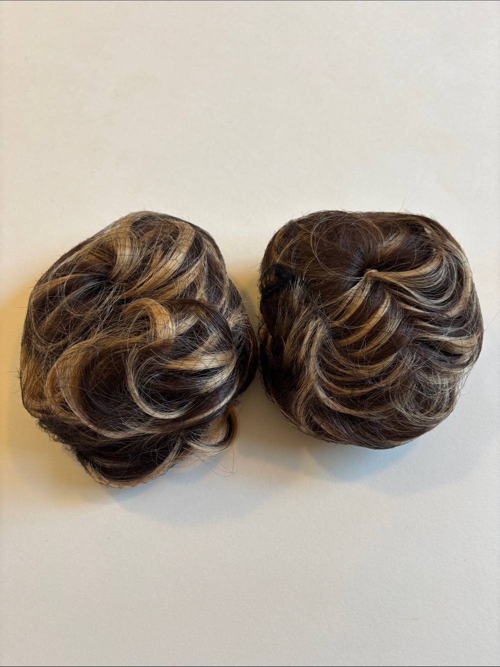 NEW! 2 Pc Set Brown Blonde Hair Scrunchies - Space Buns